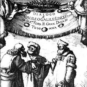 Frontispiece of Galileos Dialogo dei Massimi Sistemi, 1632. Artist: Stefano della Bella
