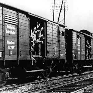 German troops arriving by train, Paris, August 1940