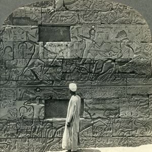 Great War Reliefs of Sethos I on N. Wall of Karnak Temple, Thebes, Egypt, c1930s