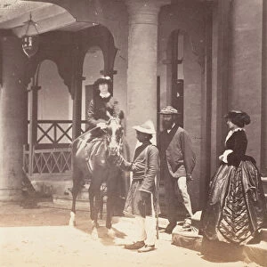 Group Portrait: (L to R) Lady Canning, Major Jones and Lady Campbell, Barnes Court, Simla