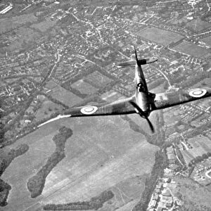 Hawker Hurricane in flight, Battle of Britain, World War II, 1940
