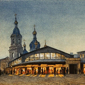 The Hay The Sennaya Square and the Saviour Church in Saint Petersburg. Artist: Lytkin, Anton Sergeevich (1840-1901)