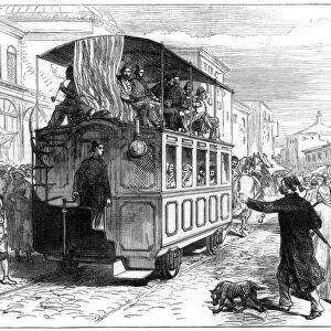 Horse-drawn tram, Constantinople, 1877