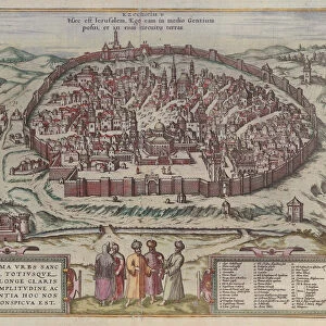 The Jerusalem Map (From: Jansson, Jan. Illustriorum Hispaniae urbium tabulae, Amsterdam, 1657), 1657. Artist: Hogenberg, Frans (1535-1590)