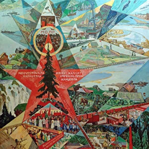 Karelia and Murmansk (agitation panel), 1926. Creator: Vogeler, Heinrich (1872-1942)