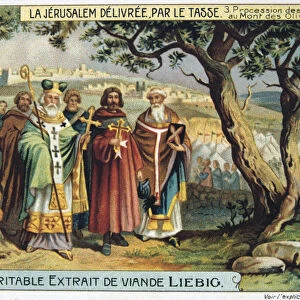 La Jerusalem deliveree par le Tasse, Procession of crosses to Mount Olive. 19th Century