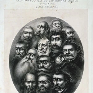 Les Fantoches de L Internationale, caricature on the communists. France 19C