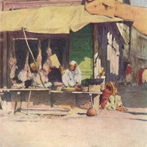 A Meat Shop in Peshawur, 1905. Artist: Mortimer Luddington Menpes