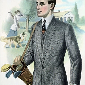Mens golfing fashions, c1910