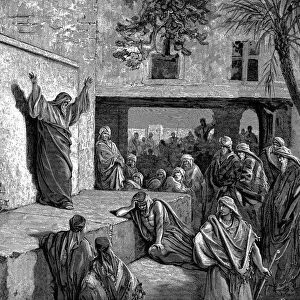 Micah the Moreshite prophet preaching to the Israelites, 1865-1866. Artist: Gustave Dore