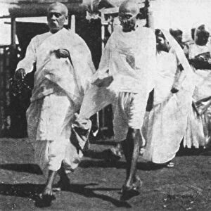 Mohandas Gandhi, Indian nationalist leader, on his way to Congress, 1932