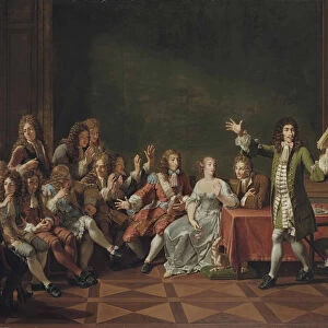 Moliere reading from his comedy Tartuffe at the home of Ninon de L Enclos, 1802