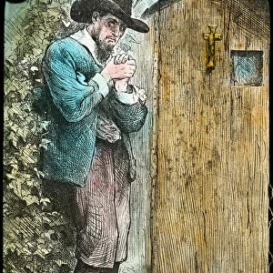 Mr Fearing at the gate, from The Pilgrims Progress, late 19th or early 20th century