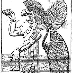 Nisroch, Assyrian god, mid 19th century