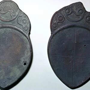 Pair of bronze ritual iron age spoons