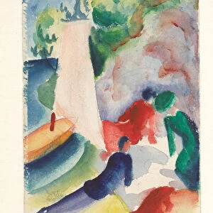 Picnic on the Beach (Picnic after Sailing), 1913. Artist: Macke, August (1887-1914)