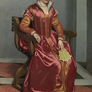 Portrait of a Lady (La Dama in Rosso), c. 1560. Artist: Moroni, Giovan Battista (1520 / 25-1578)
