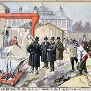 The Prince of Wales visiting the building sites for the Exposition Universelle of 1900, Paris, 1898. Artist: F Meaulle