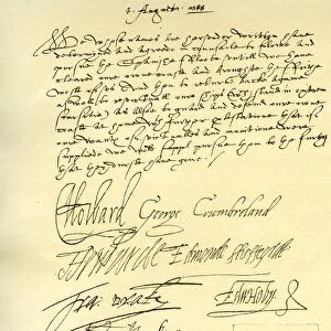 Resolution of a Council of War of the English commanders, 1st August 1588. Artist: Sir Francis Drake
