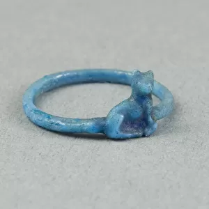 Ring: Figure of Seated Cat, Egypt, New Kingdom, Dynasty 18 (about 1390 BCE)