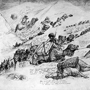 Russians bringing up guns and ammunition for the assault at Erzrum, 1916, (c1920). Artist: Stuff