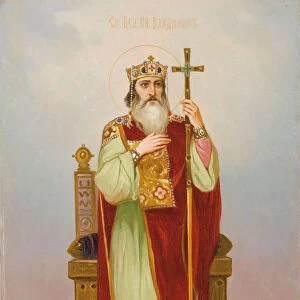 Saint Grand Duke Vladimir Svyatoslavich, Early 20th century. Artist: Russian icon