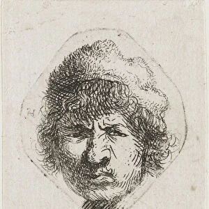 Self-portrait scowling, ca 1631. Creator: Rembrandt van Rhijn (1606-1669)