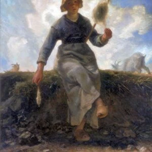 The Spinner, Goatherd of the Auvergne, c1868-1869. Artist: Jean Francois Millet