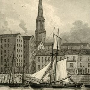 St. Georges Church from the Docks, Liverpool, c1830. Creator: Edward Francis Finden
