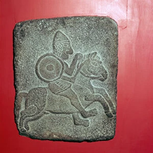Stone relief of Horseman, Tell Halaf, Syria, c10th - 9th century BC