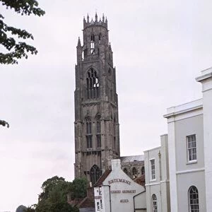 Tower of the Church of St. Bottolph and River Witham, Boston, Lincolnshire, 20th century. Artist: CM Dixon