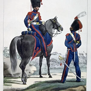 Uniform of a regiment of horse artillery of the royal guard, France, 1823. Artist: Charles Etienne Pierre Motte