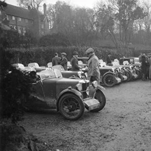 Various MGs outside the Kings Arms, Berkhamsted, Hertfordshire, during the MG Car Club Trial