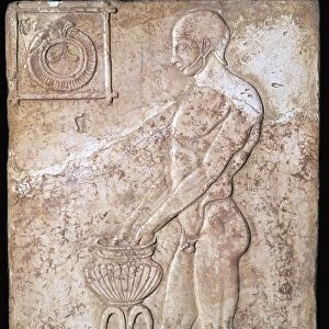 Votive relief of an athlete making a lustration, 2nd century
