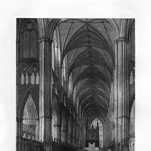Westminster Abbey from the altar, London, 19th century. Artist: J Woods