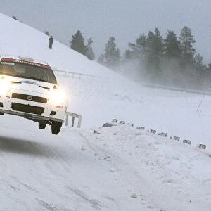 Arctic Rally: Kimi Raikkonen FIAT Punto Abarth gets some air