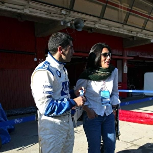 Formula One Testing: Eva, the wife to be and Marc Gene Williams BMW