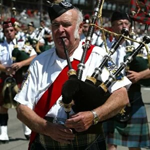 Formula One World Championship: Pipers play in the pre-race piper parade