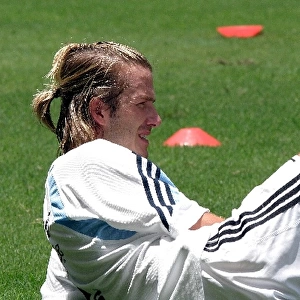 Real Madrid Tour of Asia: David Beckham Real Madrid during training with his team mates