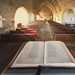 Durham, England; An Open Bible At The Back Of A Church