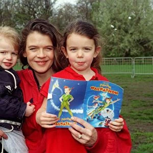 Annabell Croft TV Presenter April 98 With her two children taking part in a