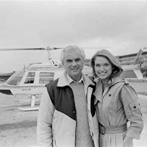 Anneka Rice, pictured in the television helicopter, near Blackfriars in London