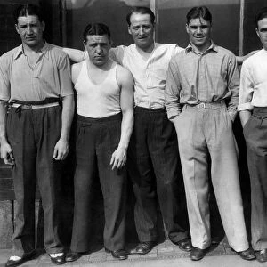 Flashback picture to June 1933, shows trainer Jack Bates with three of his champions