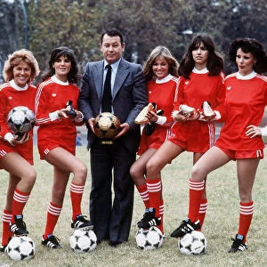 Former French football player Just Fontaine, pictured holding the Golden Ball award