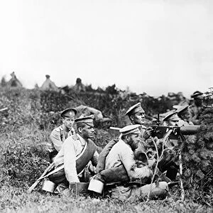 Lemberg September 1914 Russian machine gunners take up position before the Battle