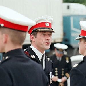 Major Andrew Milne inspects members of the Sea Cadets at the TS Kellington on the Tees at