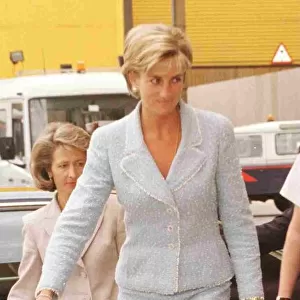 Princess Diana leaves Londons Heathrow Airport for Washington on the latest phase of