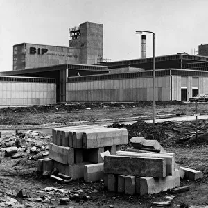 A section of British Industrial Plastics factory under construction in Windy Arbor Road