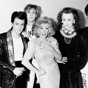 Singer Boy George with his group Culture Club and Joan Rivers