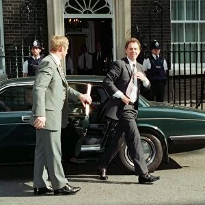 Tony Blair Prime Minster outside No10